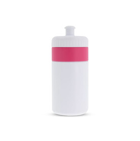 Sportflasche mit Rand 500ml - Weiss / Rosa bedrucken, Art.-Nr. LT98735-N0176