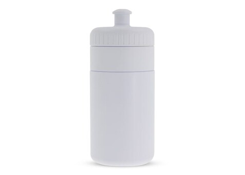 Sportflasche mit Rand 500ml - Weiss / Weiss bedrucken, Art.-Nr. LT98735-N0101