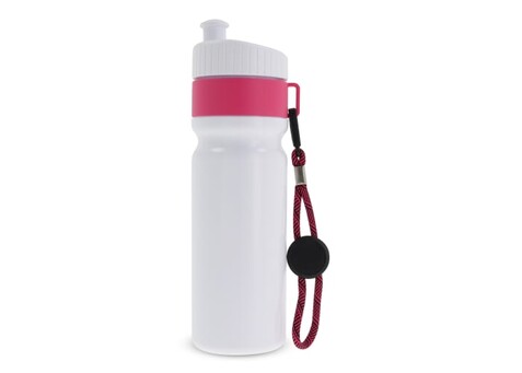 Sportflasche mit Rand und Kordel 750ml - Weiss / Rosé bedrucken, Art.-Nr. LT98736-N0176