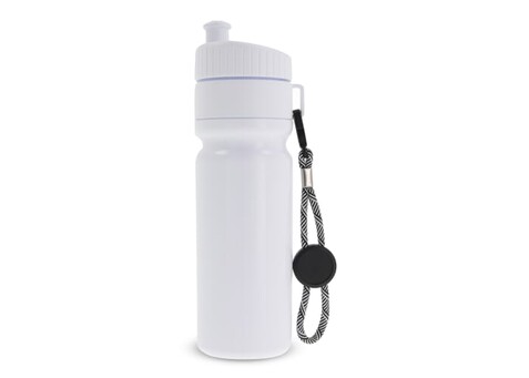 Sportflasche mit Rand und Kordel 750ml - Weiss / Weiss bedrucken, Art.-Nr. LT98736-N0101