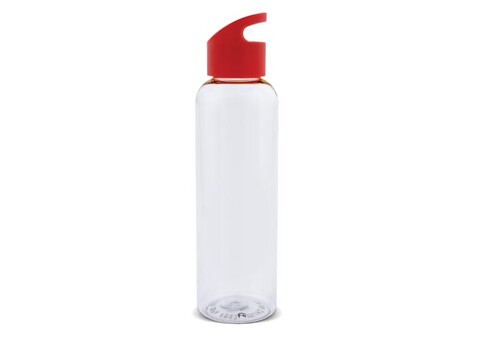 Loop Flasche transparent R-PET 600ml - Transparent Rot bedrucken, Art.-Nr. LT98744-N0421