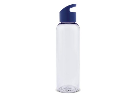 Loop Flasche transparent R-PET 600ml - Transparent Dunkelblau bedrucken, Art.-Nr. LT98744-N0410