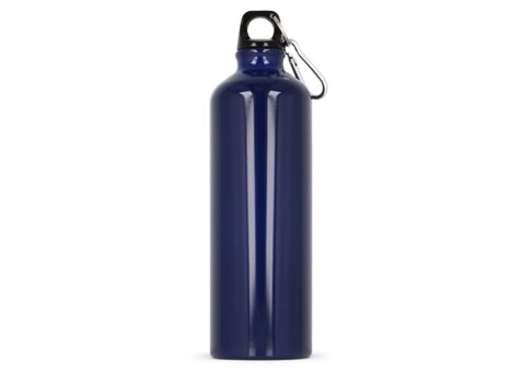 Aluminium Wasserflasche mit Karabiner 750ml - Dunkelblau bedrucken, Art.-Nr. LT98746-N0010