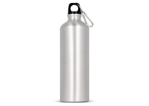 Aluminium Wasserflasche mit Karabiner 750ml - Silber bedrucken, Art.-Nr. LT98746-N0005