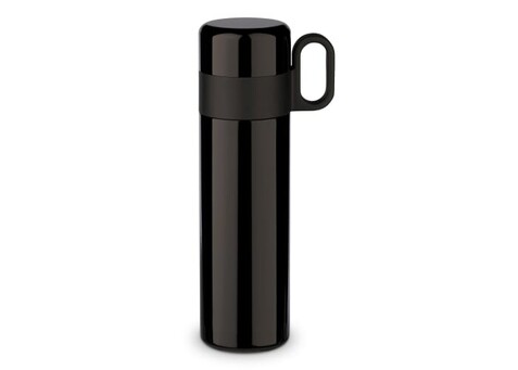 Isolierflasche mit Becher 500ml - Schwarz bedrucken, Art.-Nr. LT98784-N0002