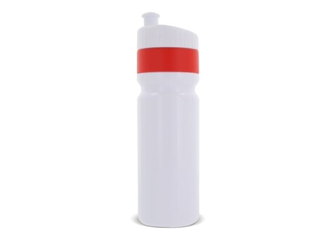 Sportflasche mit Rand 750ml - Weiss / Rot bedrucken, Art.-Nr. LT98786-N0121