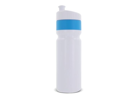 Sportflasche mit Rand 750ml - Weiss / Hellblau bedrucken, Art.-Nr. LT98786-N0112