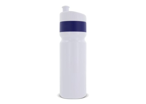 Sportflasche mit Rand 750ml - Weiss / Dunkelblau bedrucken, Art.-Nr. LT98786-N0110