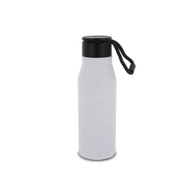 Isolierflasche mit Trageschlaufe 600ml - Weiss bedrucken, Art.-Nr. LT98858-N0001