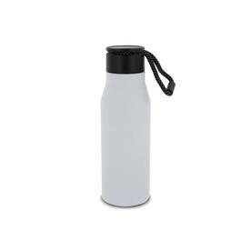 Isolierflasche mit Trageschlaufe 600ml - Weiss bedrucken, Art.-Nr. LT98858-N0001