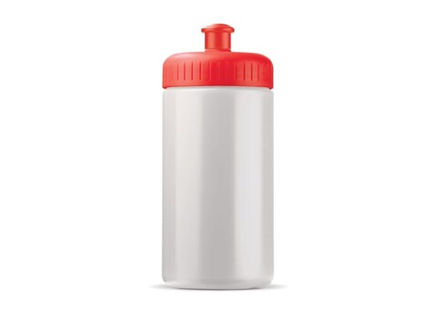 Sportflasche auf Biobasis 500ml basic - Weiss / Rot bedrucken, Art.-Nr. LT98859-N0121