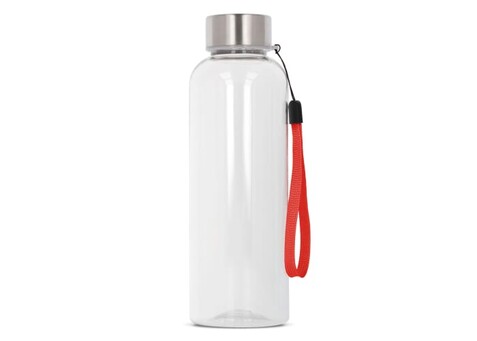 Wasserflasche Jude R-PET 500ml - Transparent Rot bedrucken, Art.-Nr. LT98877-N0421