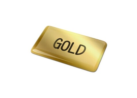 Doming Rechteck 50x20 mm - Gold bedrucken, Art.-Nr. LT99114-N0006