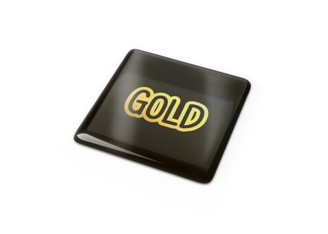 Doming Quadrat 10x10 mm - Gold bedrucken, Art.-Nr. LT99118-N0006