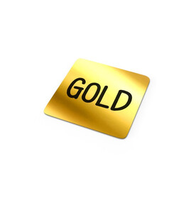 Vinyl Sticker Quadrat 40x40mm - Gold bedrucken, Art.-Nr. LT99155-N0006
