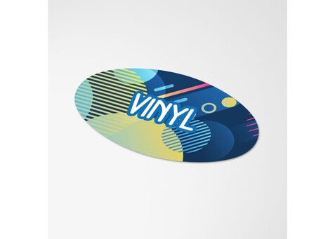 Vinyl Sticker Oval 20x10mm - Weiss bedrucken, Art.-Nr. LT99157-N0001