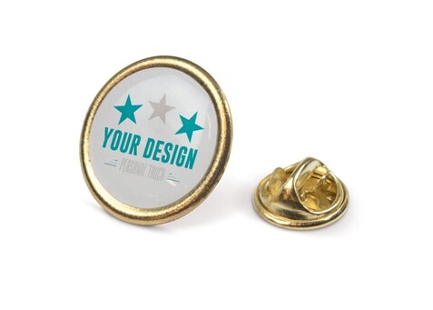 Metall Pin Ø20mm - Gold Satin bedrucken, Art.-Nr. LT99735-N0092