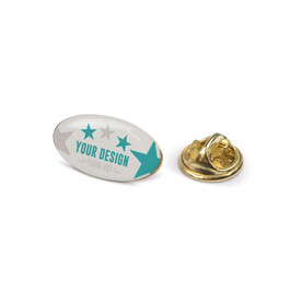 Metall Pin oval 20x12mm - Gold Satin bedrucken, Art.-Nr. LT99739-N0092 Metall Pin oval 20x12mm - Gold Satin bedrucken, Art.-Nr. LT99739-N0092