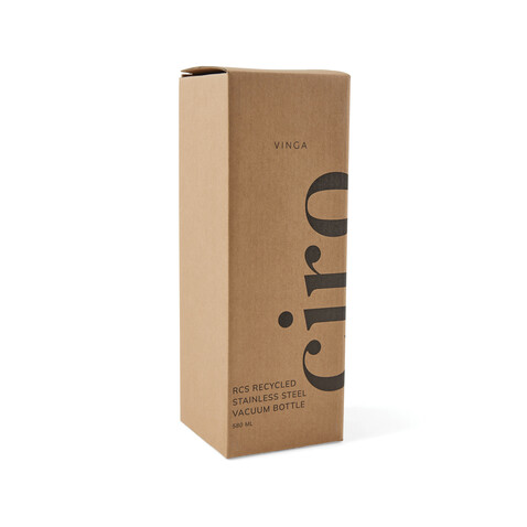 VINGA Ciro RCS recycelte Vakuumflasche 580ml rot bedrucken, Art.-Nr. V430024 VINGA Ciro RCS recycelte Vakuumflasche 580ml rot bedrucken, Art.-Nr. V430024