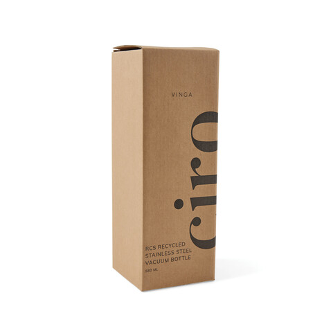 VINGA Ciro RCS recycelte Vakuumflasche 580ml schwarz bedrucken, Art.-Nr. V430021