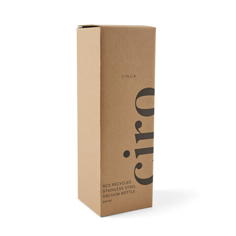 VINGA Ciro RCS recycelte Vakuumflasche 800ml blau bedrucken, Art.-Nr. V430035
