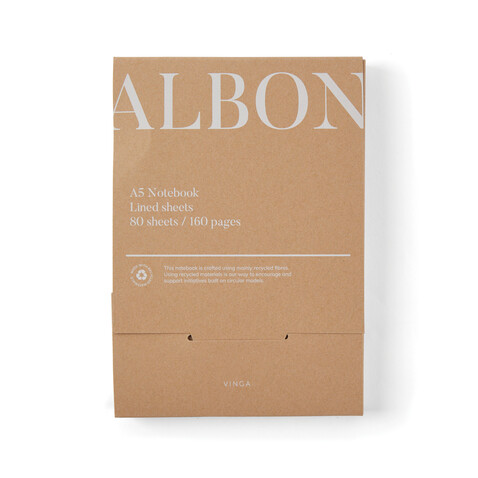 VINGA Albon A5-Notizbuch aus GRS recyceltem Filz schwarz bedrucken, Art.-Nr. V773011 VINGA Albon A5-Notizbuch aus GRS recyceltem Filz schwarz bedrucken, Art.-Nr. V773011