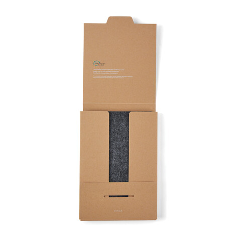 VINGA Albon A5-Notizbuch aus GRS recyceltem Filz schwarz bedrucken, Art.-Nr. V773011 VINGA Albon A5-Notizbuch aus GRS recyceltem Filz schwarz bedrucken, Art.-Nr. V773011