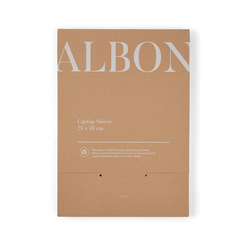 VINGA Albon 15&quot; Laptop-Seeve aus GRS recyceltem Filz schwarz bedrucken, Art.-Nr. V788101