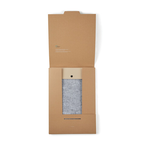 VINGA Albon 17&quot; Laptop-Seeve aus GRS recyceltem Filz grau bedrucken, Art.-Nr. V788112