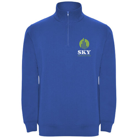 Aneto Pullover mit Viertelreißverschluss, royalblau bedrucken, Art.-Nr. R11094T2 Aneto Pullover mit Viertelreißverschluss, royalblau bedrucken, Art.-Nr. R11094T2