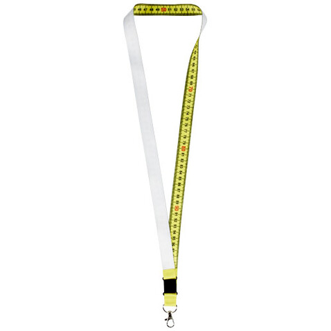Isla 1 Meter RPET Sublimation Lanyard mit Sicherheitsverschluss, gelb, schwarz, weiss bedrucken, Art.-Nr. 1PL06201