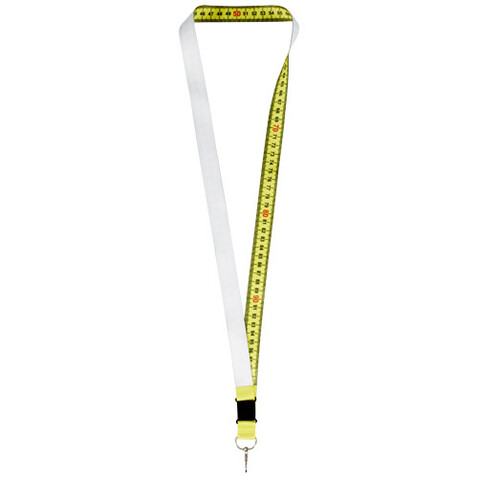 Isla 1 Meter RPET Sublimation Lanyard mit Sicherheitsverschluss, gelb, schwarz, weiss bedrucken, Art.-Nr. 1PL06201