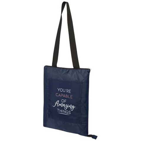 Clary Picknickdecke aus Recyceltem GRS-Polyester, navy bedrucken, Art.-Nr. 11332155