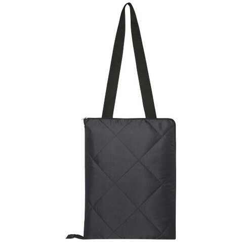 Clary Picknickdecke aus Recyceltem GRS-Polyester, schwarz bedrucken, Art.-Nr. 11332190
