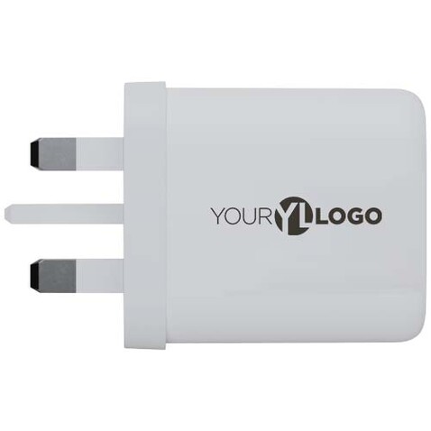 Xtorm XEC067G GaN² Ultra 67 W Wandladegerät mit UK-Stecker, weiss bedrucken, Art.-Nr. 12440701