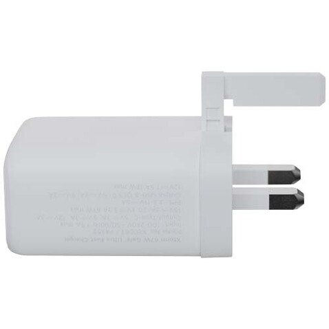 Xtorm XEC067G GaN² Ultra 67 W Wandladegerät mit UK-Stecker, weiss bedrucken, Art.-Nr. 12440701