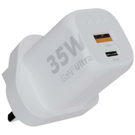 Xtorm XEC035 GaN² Ultra 35 W Wandladegerät mit UK-Stecker, weiss bedrucken, Art.-Nr. 12440801 Xtorm XEC035 GaN² Ultra 35 W Wandladegerät mit UK-Stecker, weiss bedrucken, Art.-Nr. 12440801