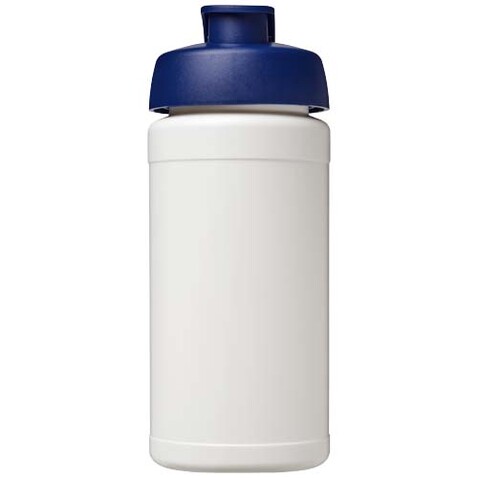 Baseline Rise 500 ml Sportflasche mit Klappdeckel, weiss, blau bedrucken, Art.-Nr. 21028901