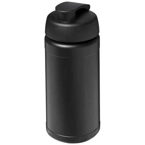 Baseline Rise 500 ml Sportflasche mit Klappdeckel, schwarz, schwarz bedrucken, Art.-Nr. 21028990 Baseline Rise 500 ml Sportflasche mit Klappdeckel, schwarz, schwarz bedrucken, Art.-Nr. 21028990
