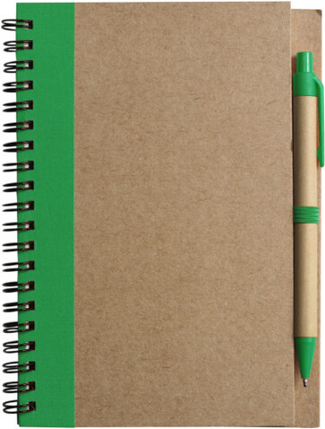 Notizbuch aus recyceltem Papier Stella – Grün bedrucken, Art.-Nr. 004999999_2715