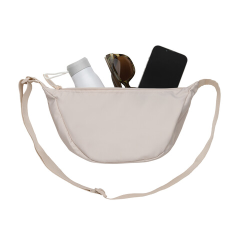 Crescent AWARE™ RPET Half-Moon Sling Tasche beige bedrucken, Art.-Nr. P763.2019