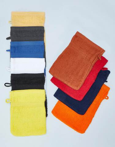 SG ACCESSORIES - TOWELS Rhine Wash Glove COMFORT, Bright Yellow, One Size bedrucken, Art.-Nr. 002646030
