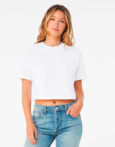 Bella Women`s Jersey Crop Tee, White, M bedrucken, Art.-Nr. 015060004
