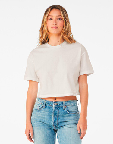 Bella Women`s Jersey Crop Tee, Vintage White, S bedrucken, Art.-Nr. 015060113