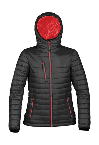 StormTech Women`s Gravity Thermal Jacket, Black/True Red, XS bedrucken, Art.-Nr. 015181632