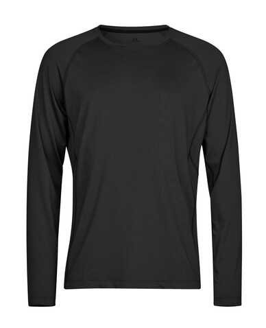 Tee Jays Long Sleeve CoolDry Tee, Black, XS bedrucken, Art.-Nr. 020541012