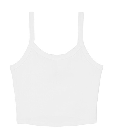 Bella Women`s Micro Rib Spaghetti Strap Tank, Solid White Blend, S bedrucken, Art.-Nr. 025060043