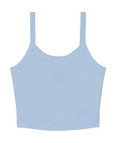 Bella Women`s Micro Rib Spaghetti Strap Tank, Solid Baby Blue Blend, XS bedrucken, Art.-Nr. 025063342