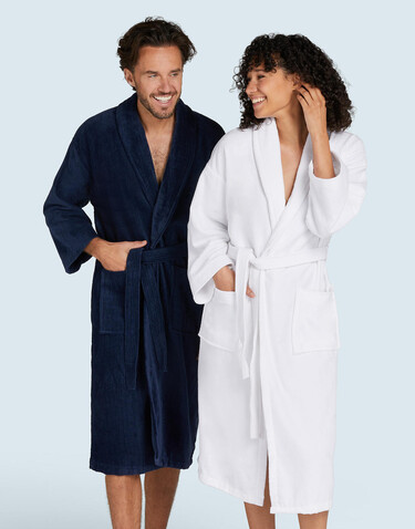 SG ACCESSORIES - TOWELS Como Velours Bath Robe, White, XL bedrucken, Art.-Nr. 025640006