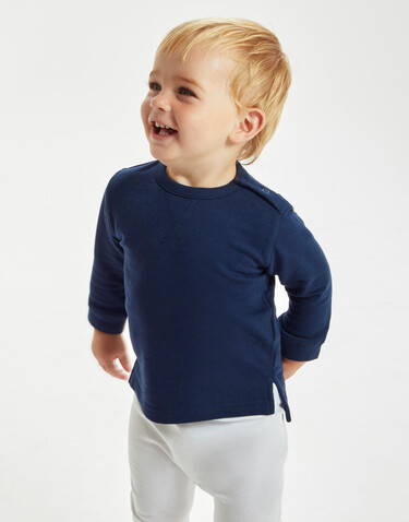 BabyBugz Baby Sweatshirt, Heather Grey Melange, 18-24 bedrucken, Art.-Nr. 031471265